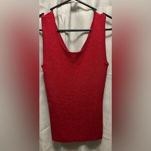 Sparkly Red Sleeveless Women's Top